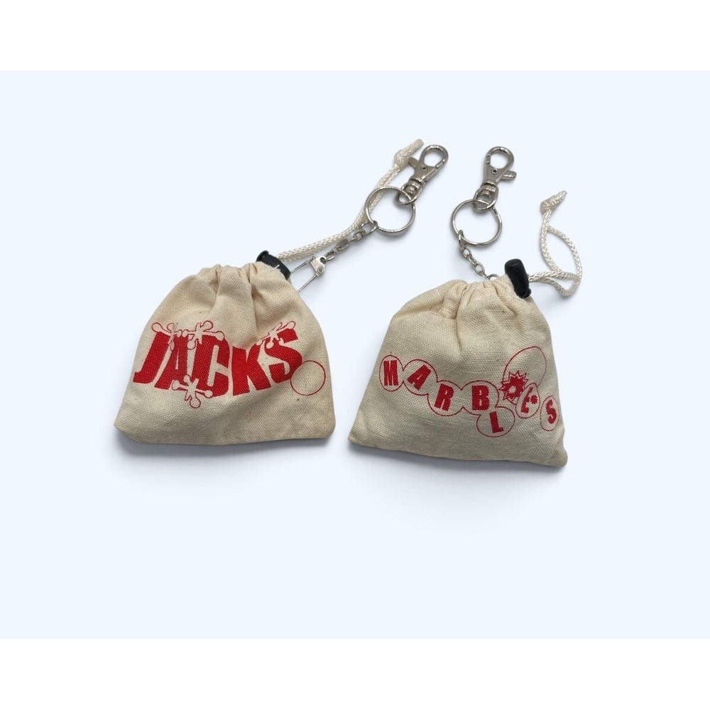Vintage Fun-4-All Marbles & JACKS Games Key Chains